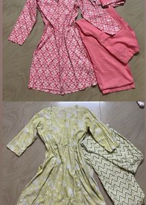 Two Printed Hand Made Kurta Set, Combo
