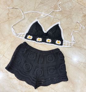 Crochet Top & Shorts Set