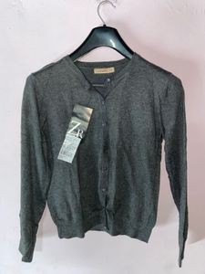 Gray Button-Down Cardigan