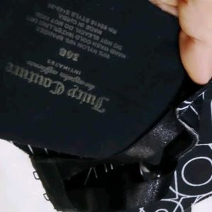Patterned Black Bra