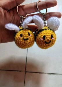 Crochet Bee Keychains