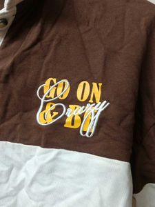 Brown &amp; White Crop Top