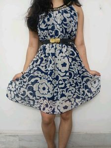 Midnight Bloom Halter Dress