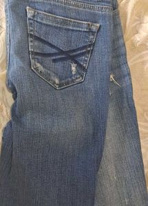 Ripped Denim Capri Shorts