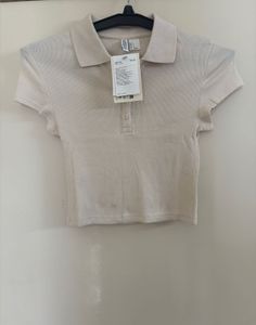 H&M RIBBED POLO TSHIRT