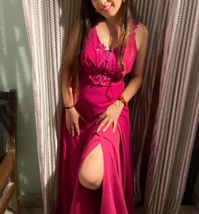 one time wear beautiful side slit dress