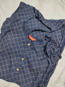 Navy Blue Printed Kurti
