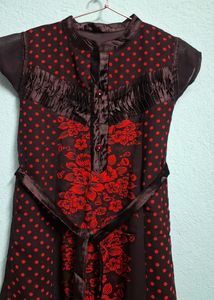 Retro Floral Polka Dot Dress