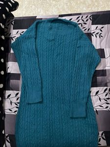 Teal Knit Sweater Dress