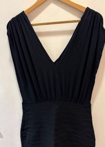 Black Mini Dress - V Neck