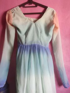 Pastel Ombre Long Sleeve Dress