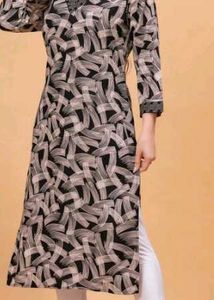 Printed Black Kurta