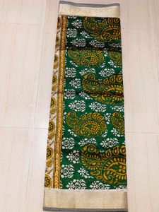 Green Printed Saree