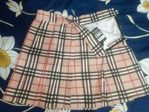 Plaid Pleated Mini Skirt
