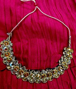 Gold Stone Bridal Necklace