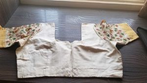 Pure Silk Blouse Embroidered On Sleeves