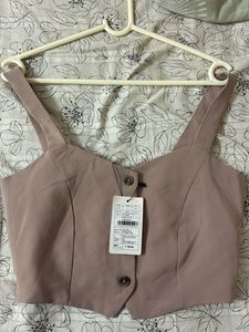 Chic Crop Top with Buttons