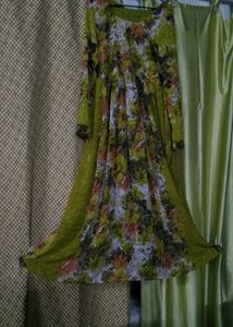 Floral gown with Dupatta