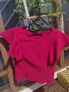 Cute Pink Ruffle Top