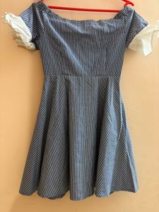 Striped Off-Shoulder Mini Dress