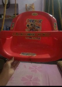 Kids Plastic Swing Seat - Red jhuka fun activity