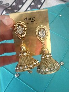 Golden Jhumka Earrings
