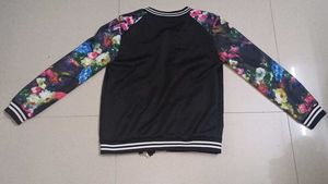 Floral Sleeve Bomber Jacket
