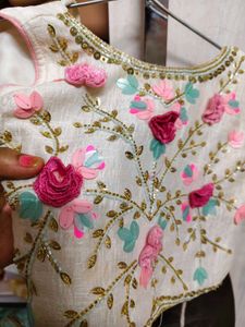 Beautiful lehnga with flowers multi colour