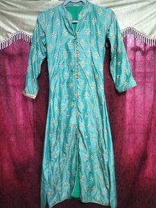 Teal Embroidered Kurti