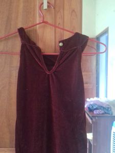 Burgundy Velvet Dress