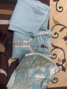 Elegant Grey Embroidered Kurta Set