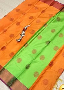 Elegant Orange Silk Saree