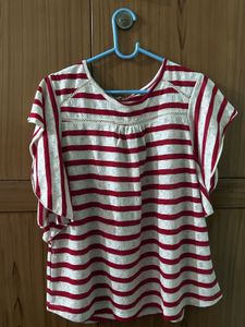 Red And White Stripped Top