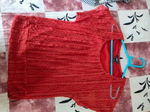 Rust Lace Top