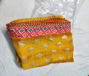Yellow Polka Dot Saree