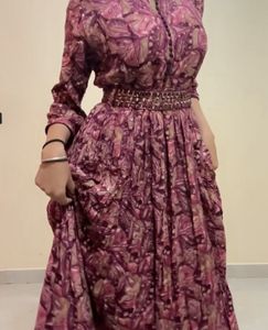 Elegant Purple Floral Dress