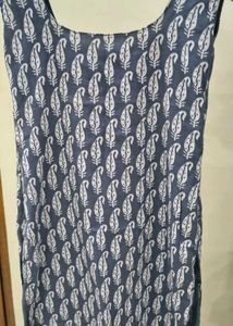 &#34;Tailor-Made Sleeveless Cotton Kurti,Printed Des