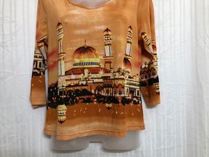 Yellow Long Sleeve Printed Top