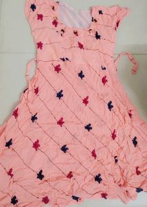 Peach Floral Dress