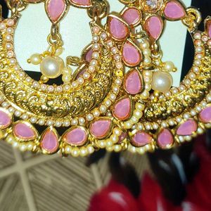 Pink &amp; Gold Fashion Earrings