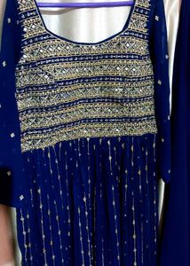 Navy Blue Embroidered Kurta Set