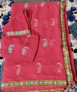 Pink Paisley Saree & Blouse