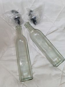 Glass Oil Dispenser Combo Of Two-New With Tag