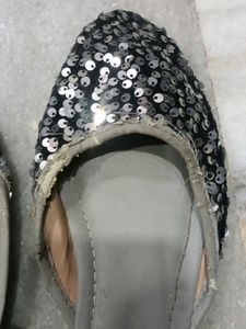 Sparkly Silver Flats
