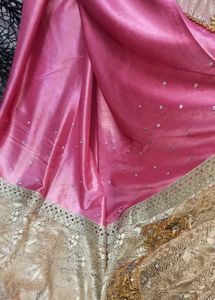 Elegant Pink &amp; Gold Saree