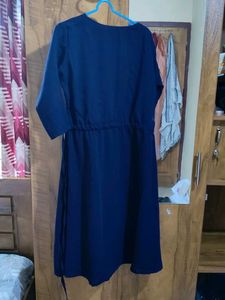 Navy Blue Embroidered Dress