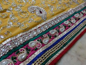 beautiful Yellow georgette saree