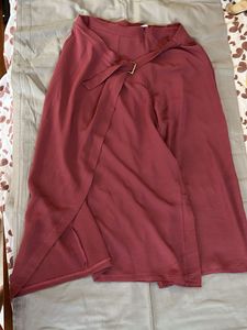 Maroon Culottes with Tie Belt
