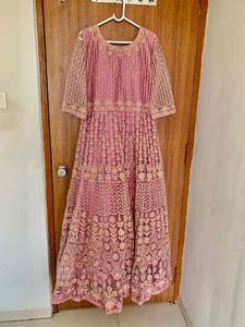 Gorgeous Pink Net Anarkali
