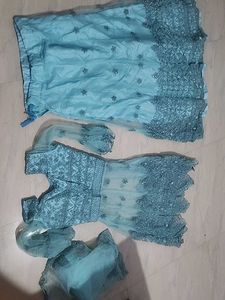Blue Embellished Lehenga Set